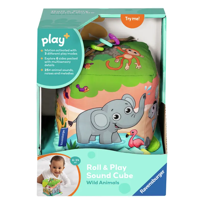 Roll & Play Sound Cube: Wild Animals
