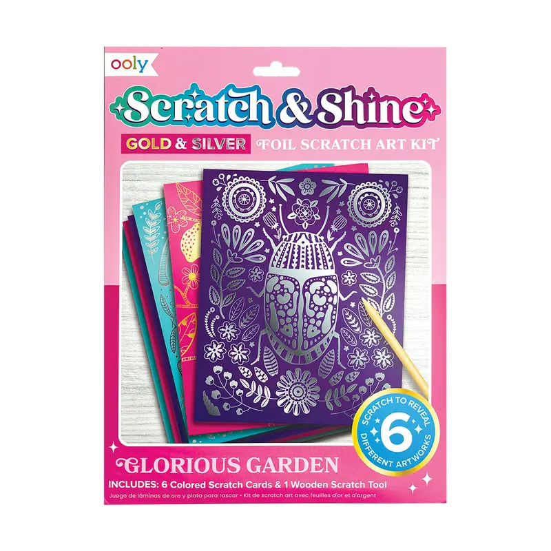 Scratch & Shine Foil Scratch Art  Kits - Glorious Garden