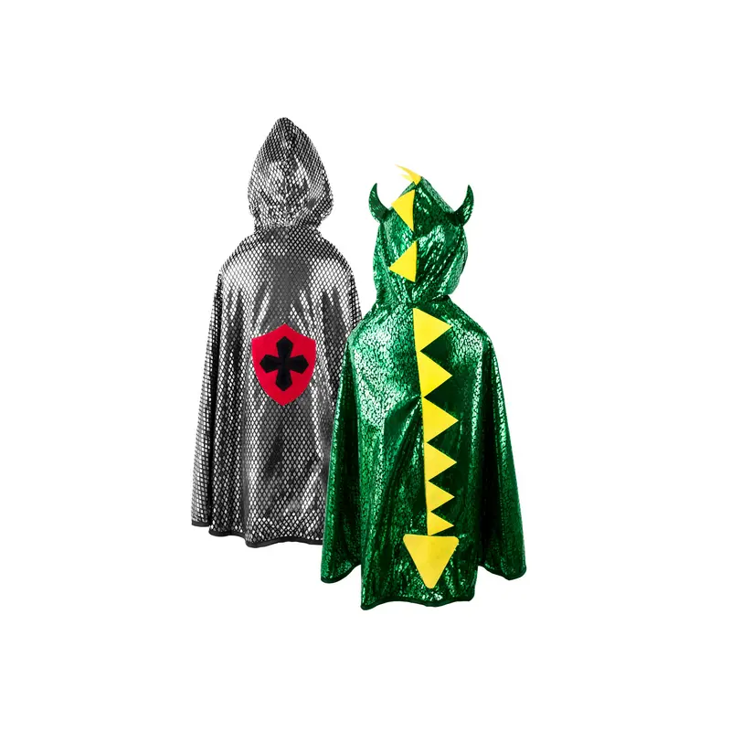 Reversible Dragon/Knight Cape,  Green/Silver