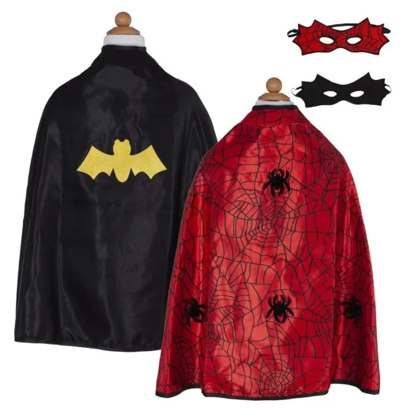 Reversible Spider Bat Cape & Mask: Size 3-4