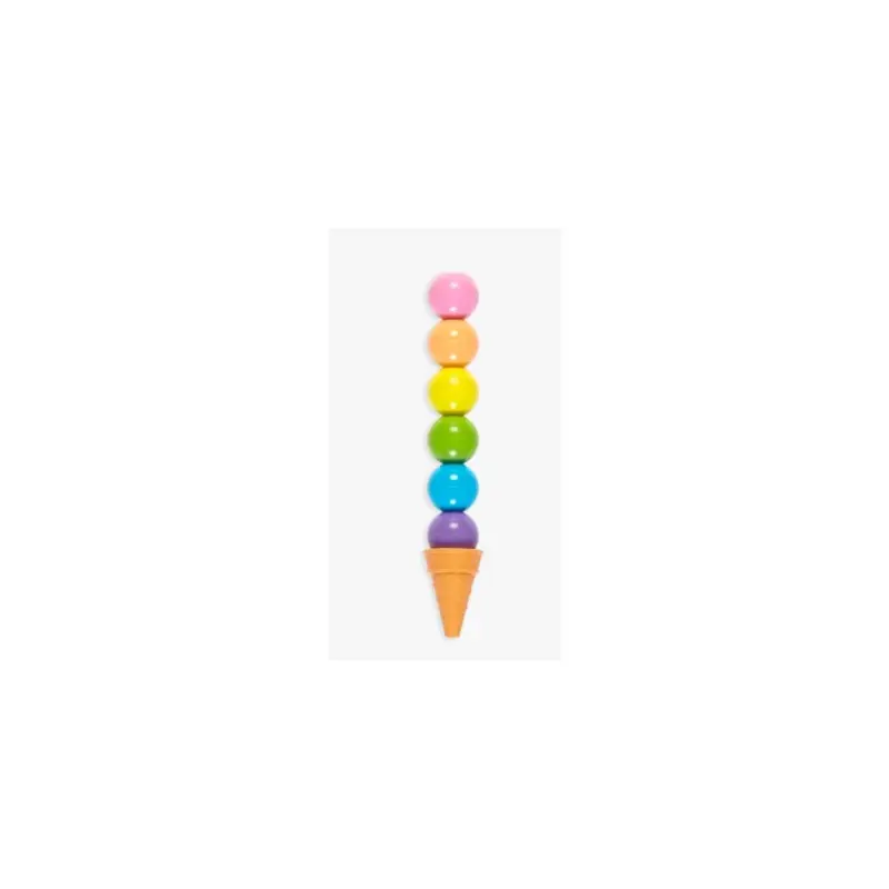 Rainbow Scoops Stacking Erasable Crayons + Scented Eraser