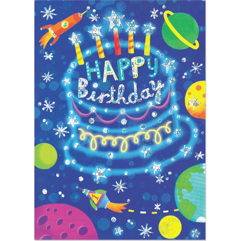 Outer Space Cake Foil Card