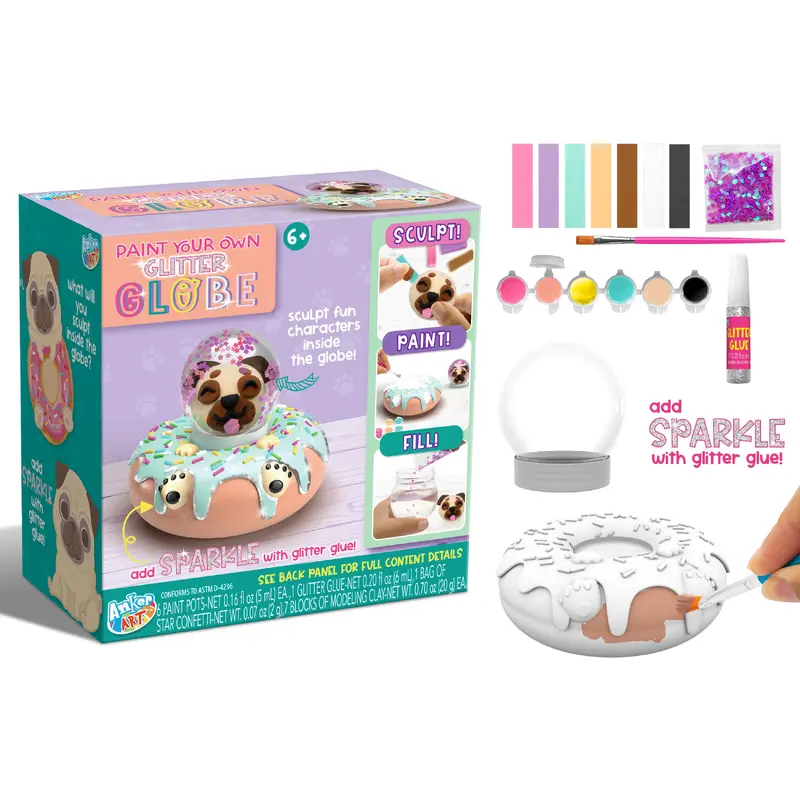 Paint Your Own Glitter Globe - Donut/Dog