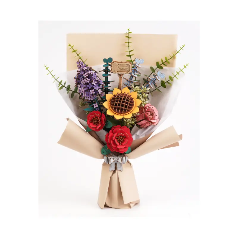 Modern Wooden Puzzle: Bouquet of Flower
