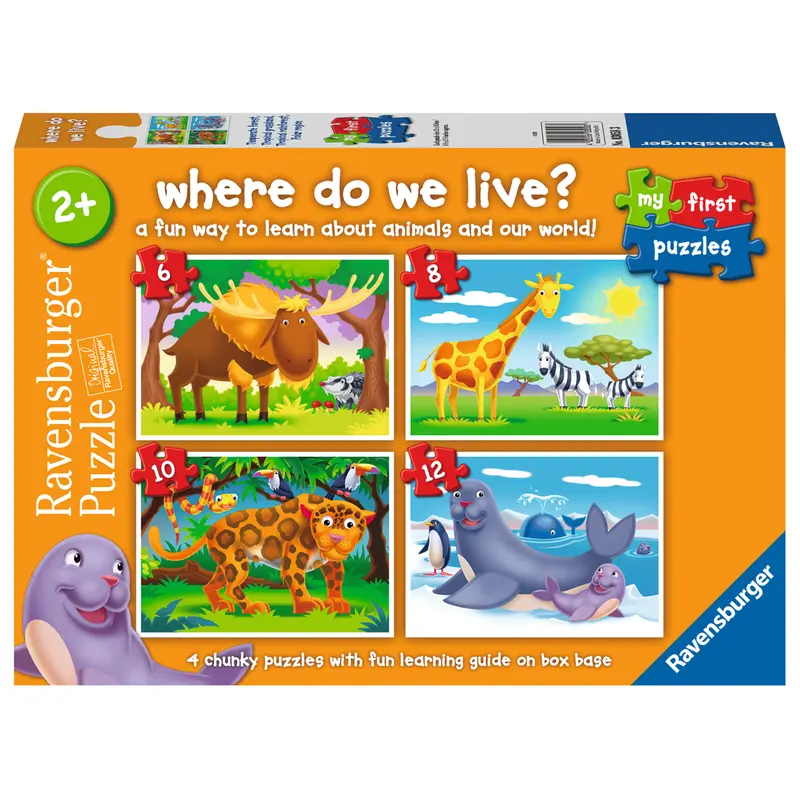MFP Where do We Live 6, 8, 10,  12 pc Puzzles