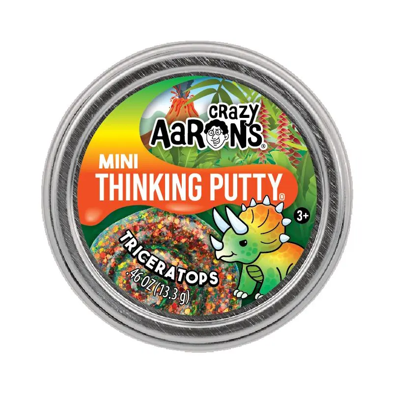 Mini Triceratops - 2" Thinking Putty Tin