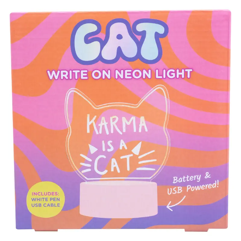 Acrylic Light Up Cat Sign