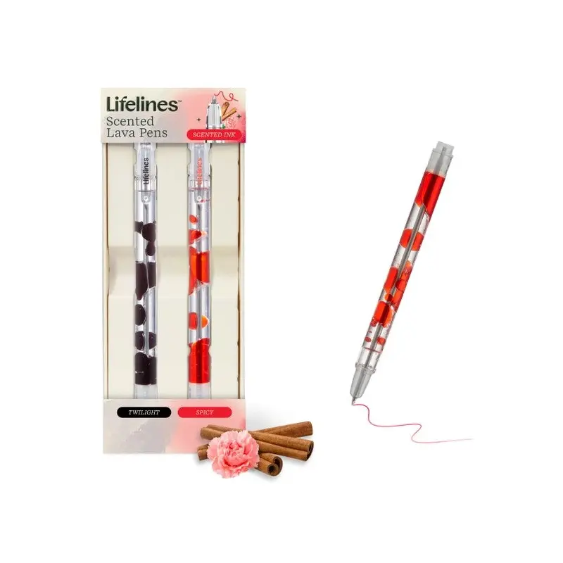 Lifelines: Scented Lava Pen Set - 2 Pack (Black/Red)