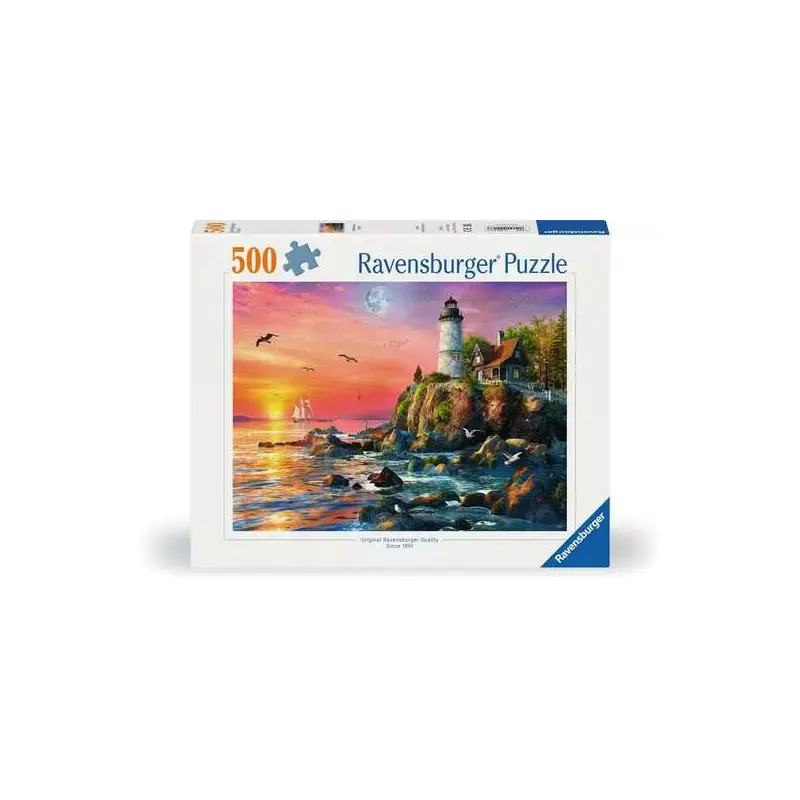 Lighthouse At Sunset - 500 Pc Puzzle