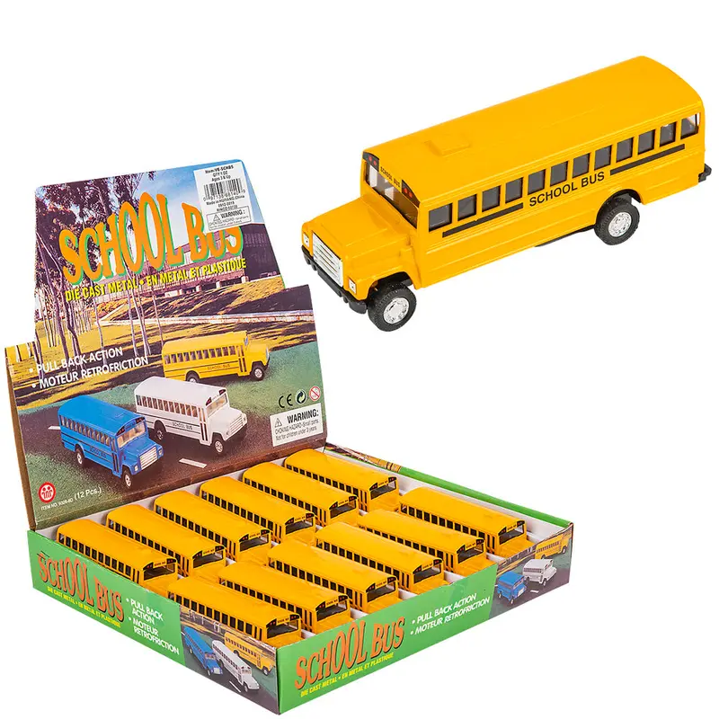 5 Die-Cast Pull Back School Bus (Sold Separately)