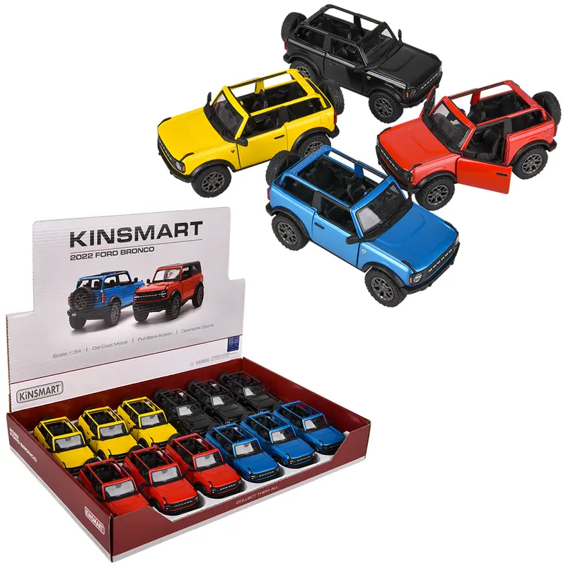 5 Diecast Pull back 2022 Ford Bronco Open Top (Sold Separately)