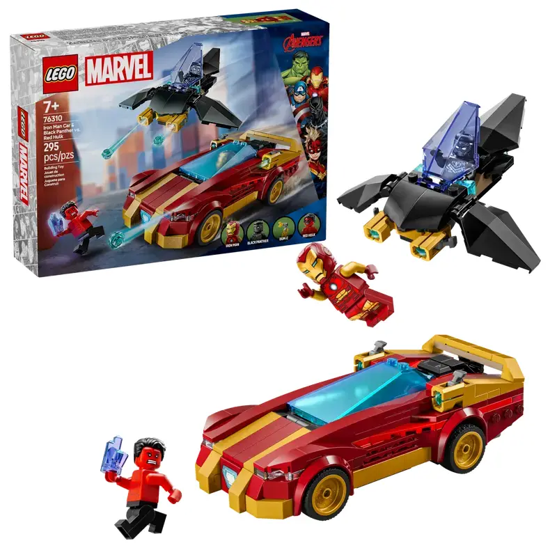 Iron Man Car & Black Panther vs. Red Hulk