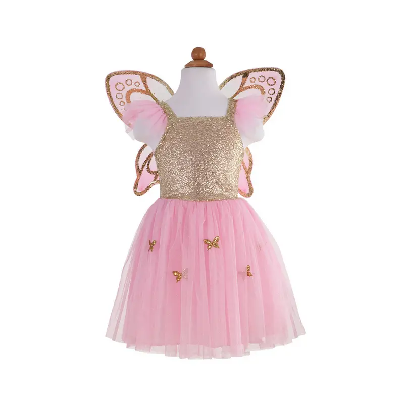 Gold Butterfly Dress & Wings, Size 5-  7