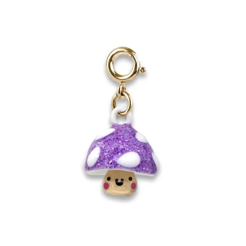 Gold Glitter Mushroom Charm