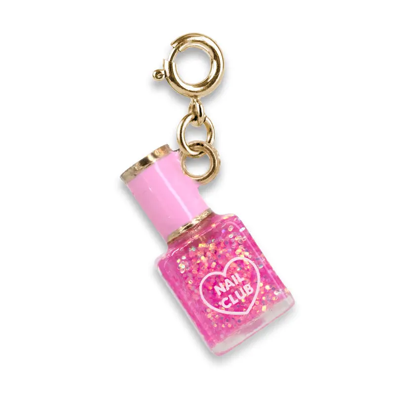 Gold Glitter Nail Polish Charm