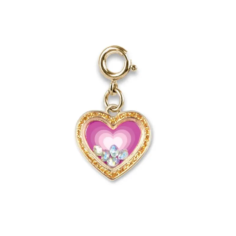 Gold Heart Shaker Charm