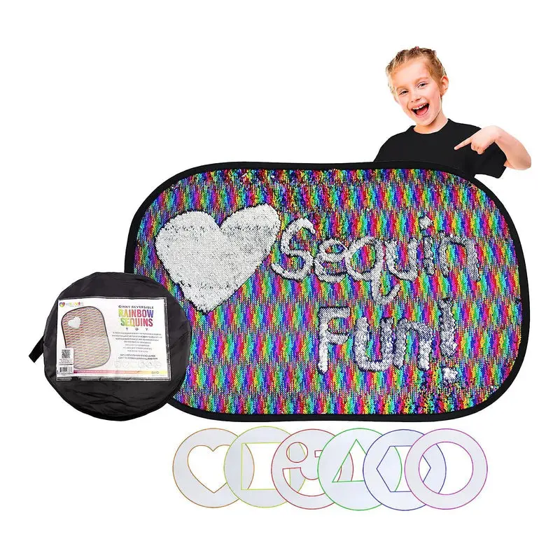 Giant Rainbow Reversible Sequins Toy with Shape Stencils