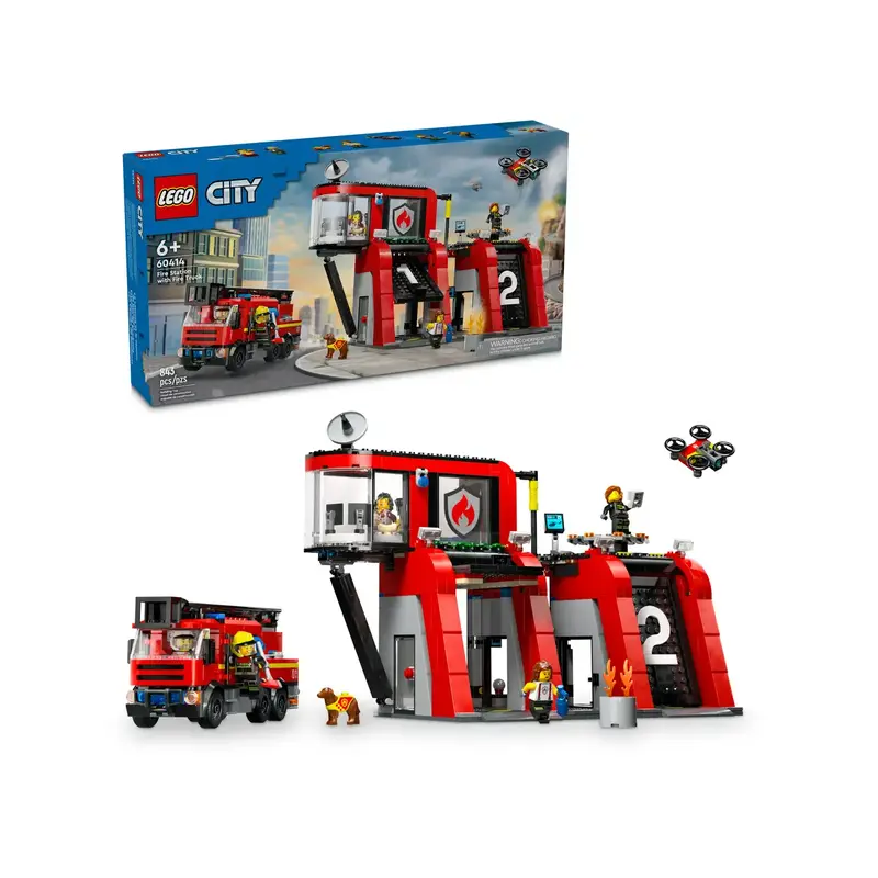 Fire Station with Fire Truck