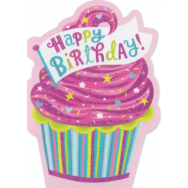 Foil: Pink Cupcake Card