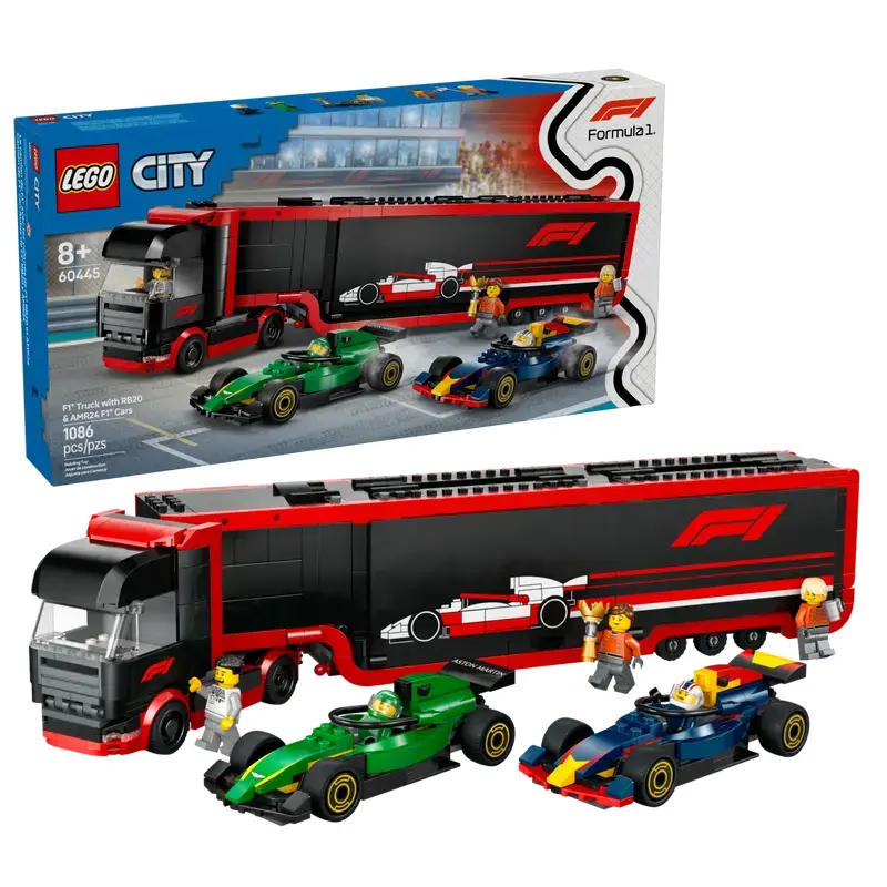 F1 Truck with RB20 & AMR24 F1 Cars
