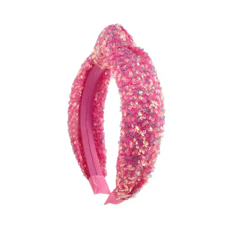 Fashion Headband: Hot Pink Sequin Glinda Sparkle Girls Knot