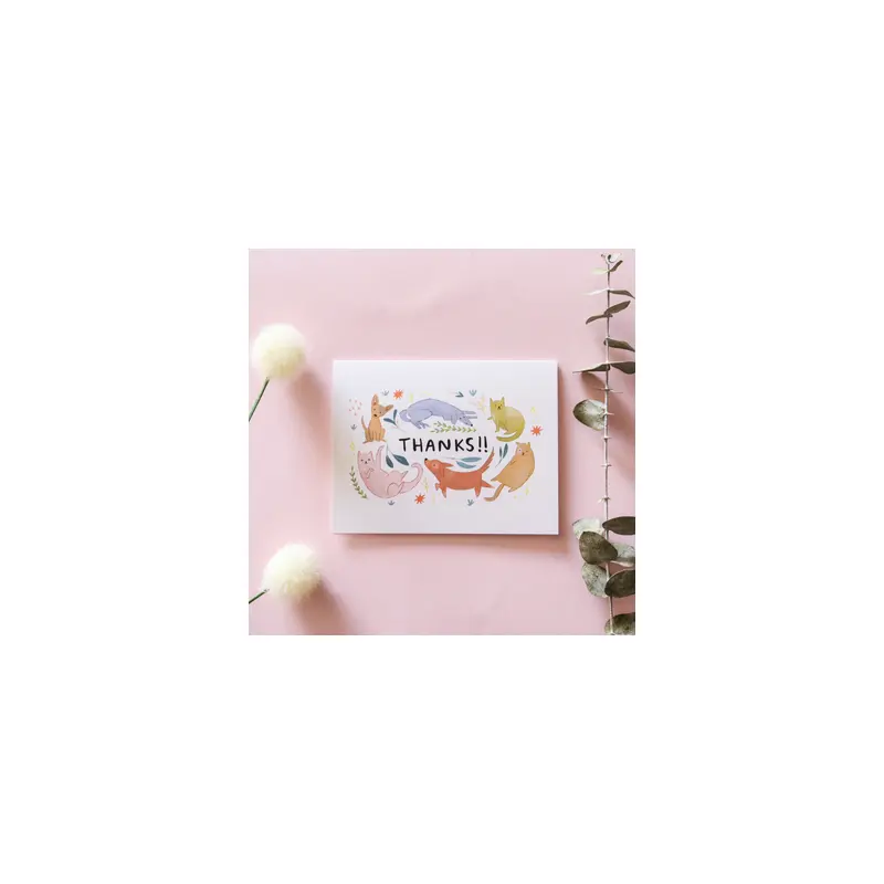 Dog and Cat Thank You Greeting Card