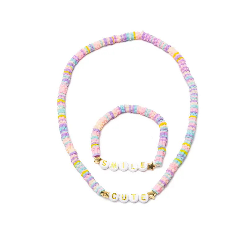 Cute Smile Necklace and Bracelet  Set