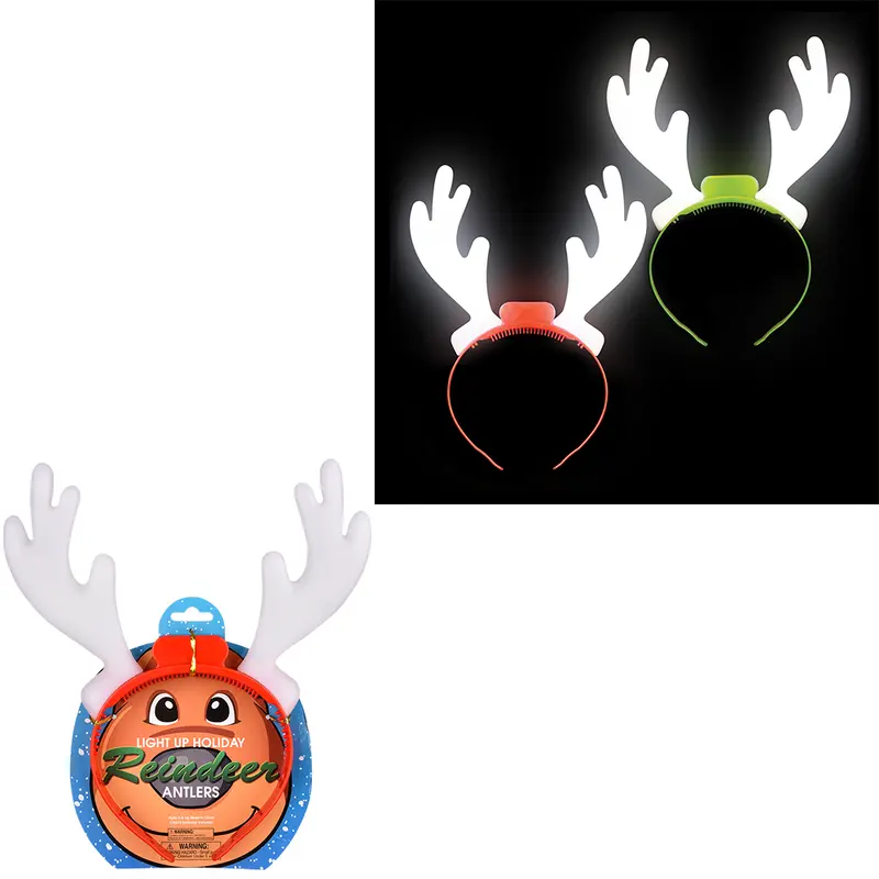 10 Light-up Holiday Reindeer Antlers (Sold Separately)