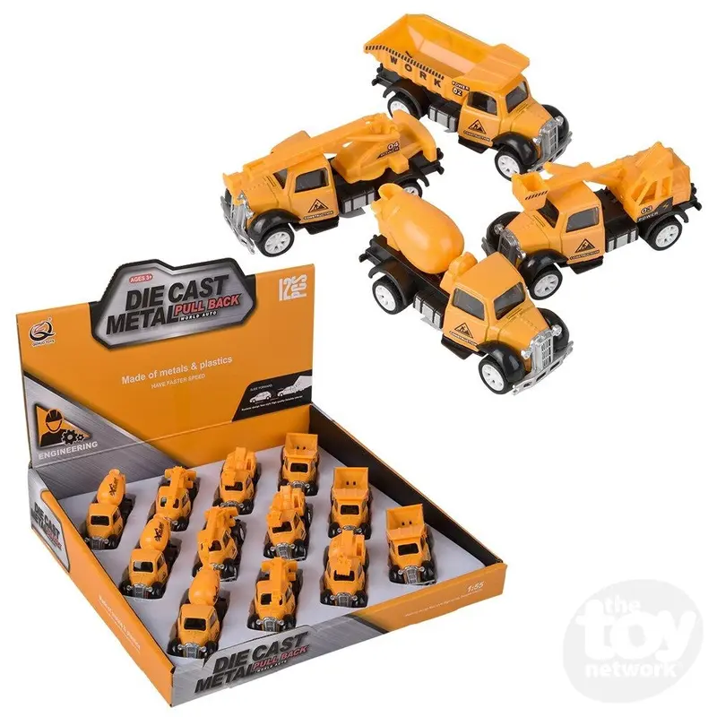 3" Die-Cast Pull Back Construction Vehicles (Sold Separately)