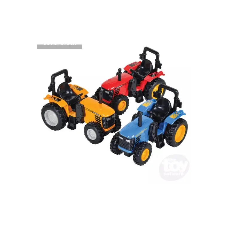 4" Diecast Pull Back Farm Tractor