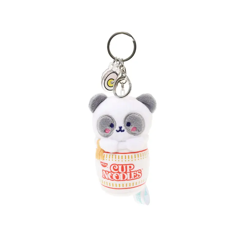 Cup Noodles Blushing Pandaroll Plush Keychain