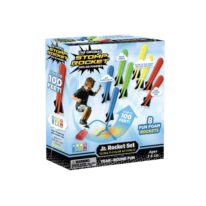 Junior Stomp Rocket - 8 Rainbow Rockets