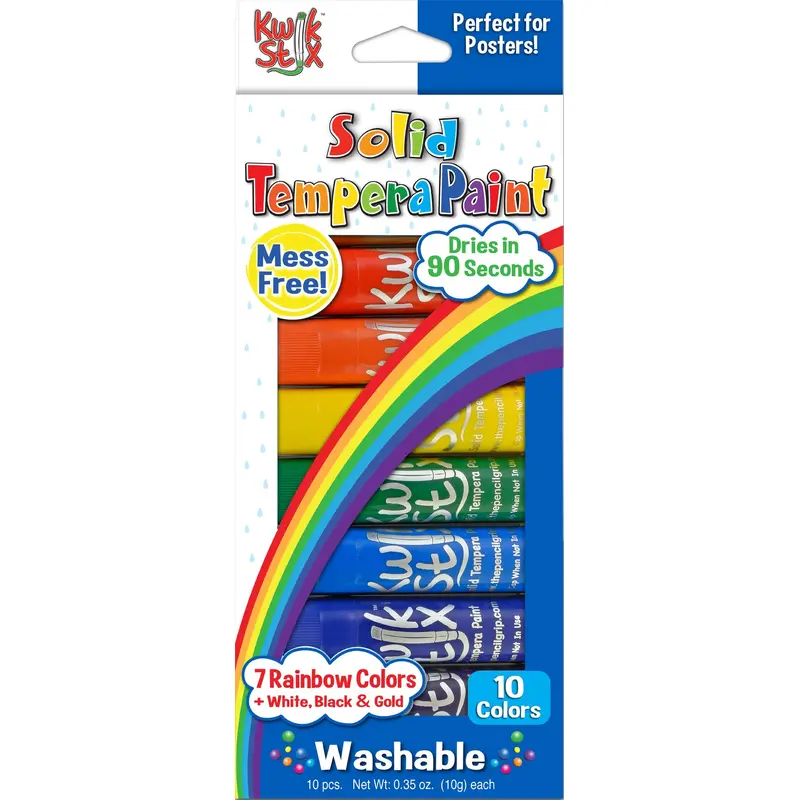 Kwik Stix Solid Tempera Paint - 10pk Rainbow