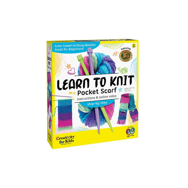 Learn to Knit - Step by Step Pocket Scarf