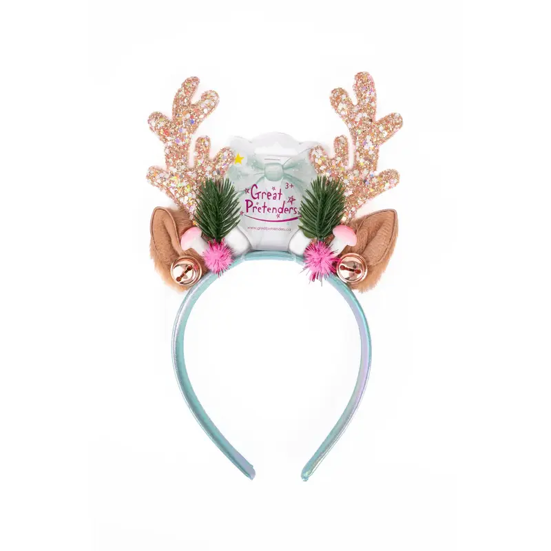 Holiday Rudolph Headband Pink/Mint
