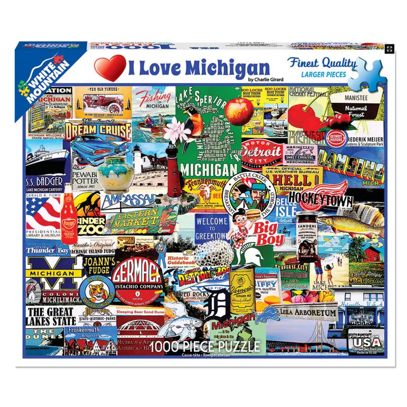 I Love Michigan - 1000Pc Puzzle