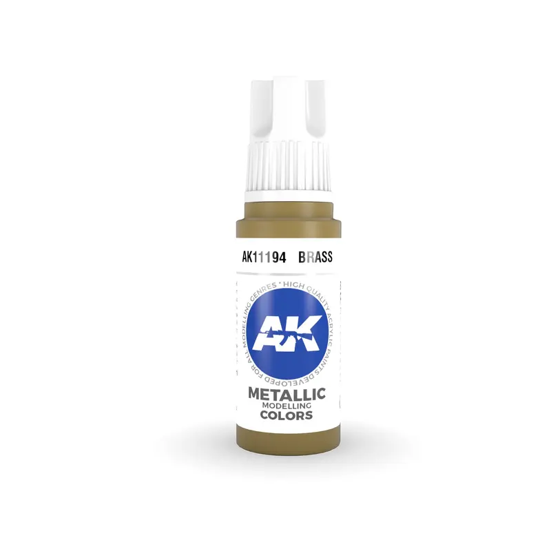 AK Interactive 3 Gen Acrylic Model Paint 17ml - Brass