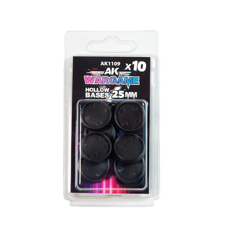 AK Interactive - Wargame Hollow Base 10-Piece Set 25mm