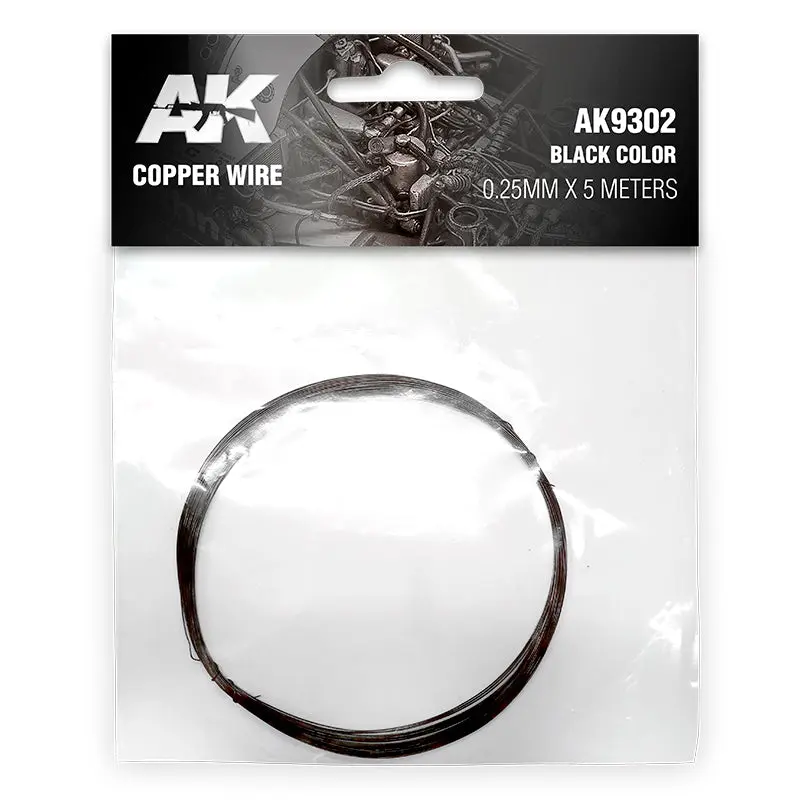 AK Interactive - Copper Wire 0.25mm x 5 Meters - Black
