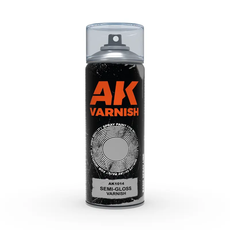 Ak Interactive - Aerosol Spray Primer - Semi-Gloss Varnish - Spray 400ml (Includes 2 Nozzles)