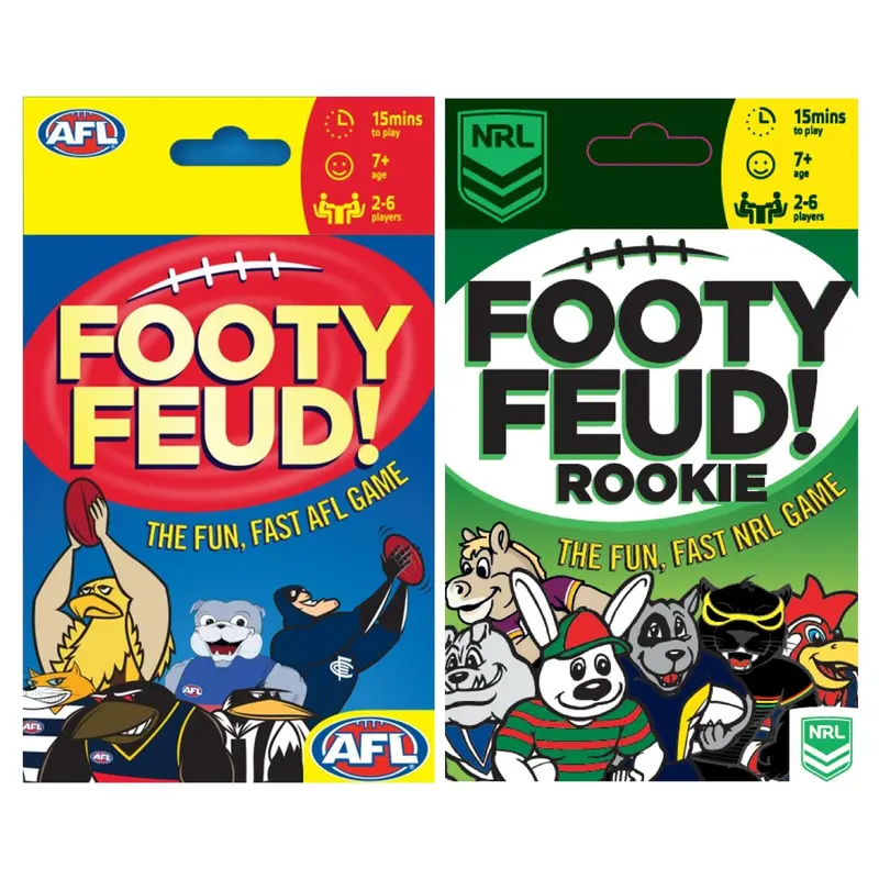 AFL Footy Feud + NRL Footy Feud Rookie Card Game (Assortment of 12)