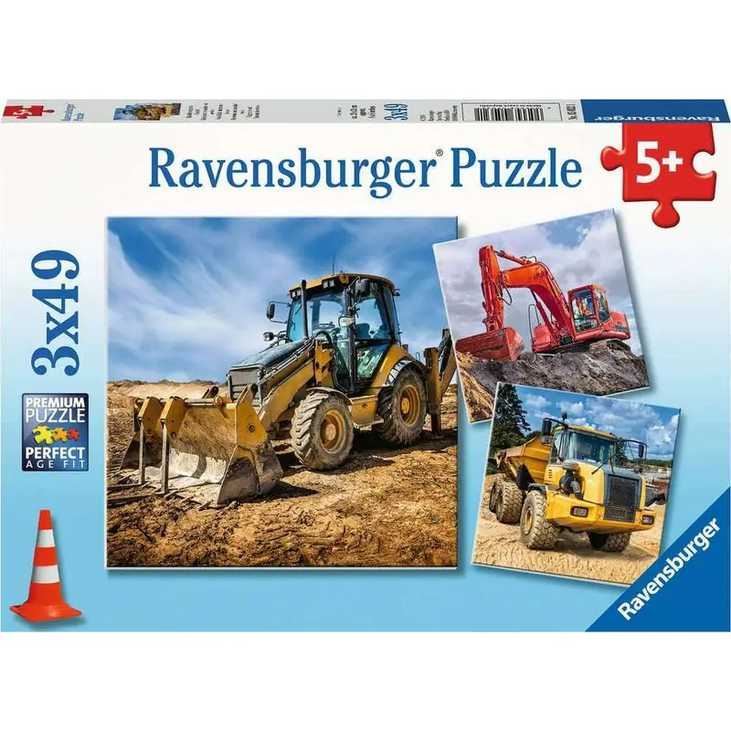 Diggers at Work 3 x 49 pc Puzzle