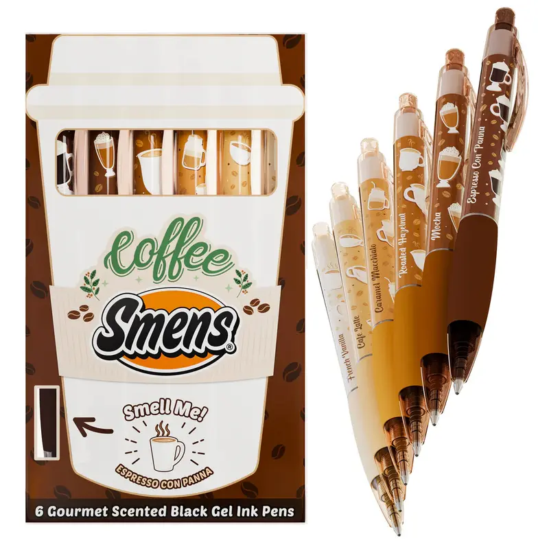 Coffee Smens Gourmet Scented Pens 6pk