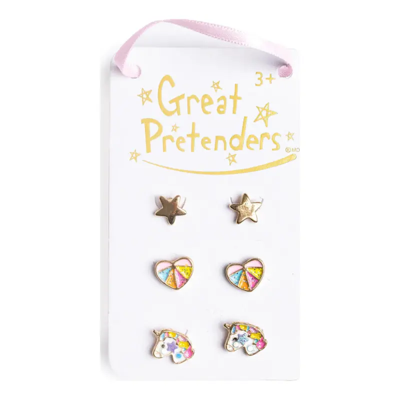 Cheerful  Studded Earrings 3 Pairs