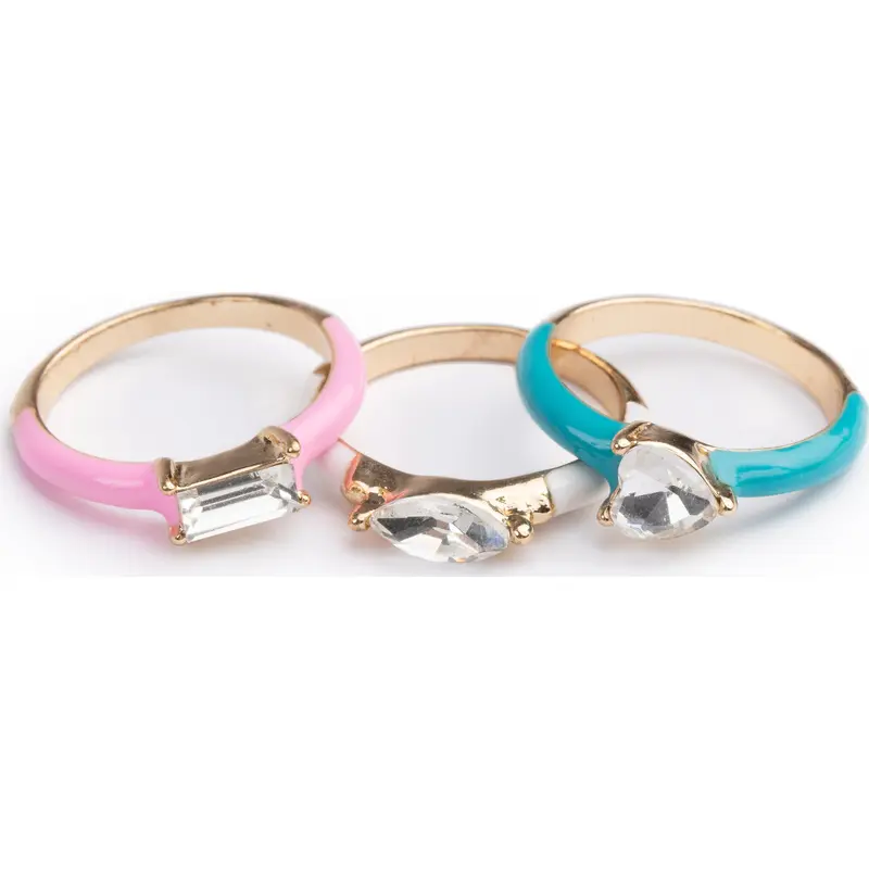 Boutique Chic Crystal Cool Rings 3pc