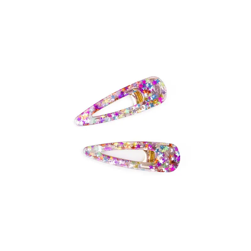 Boutique Gel Sparkle Hairclips, 2pc, Assorted