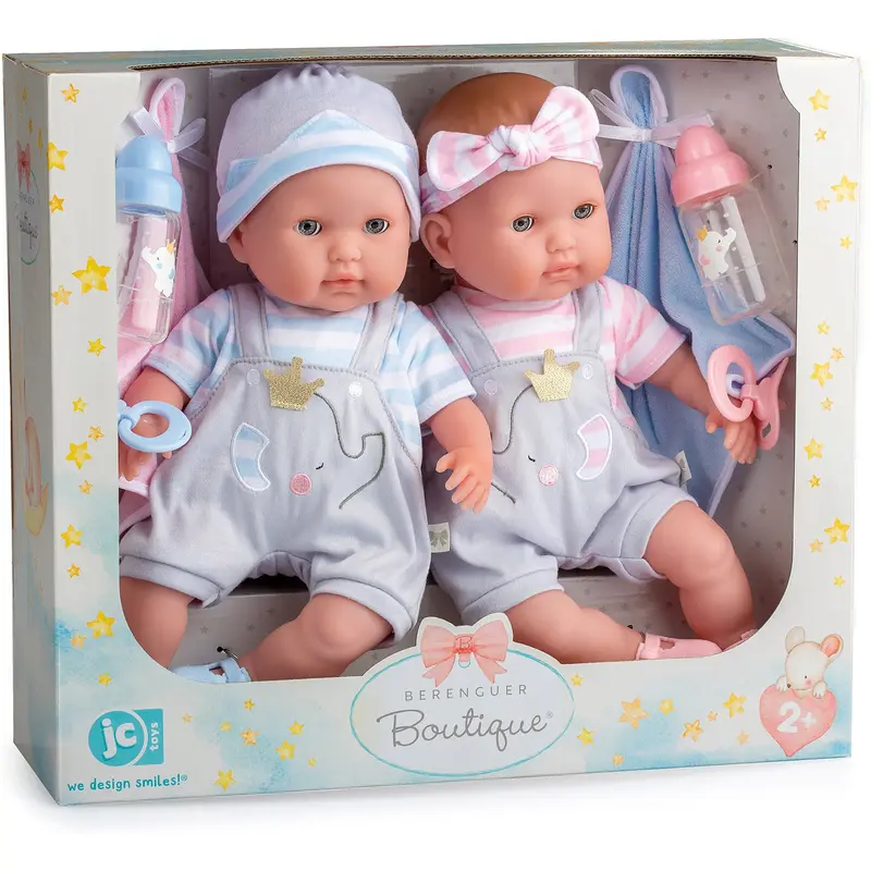 Berenguer Boutique Baby Doll Twins Gift Set - 15 In.