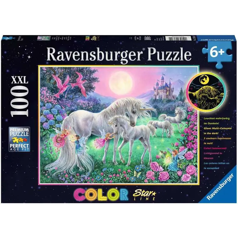 Unicorns in the Moonlight 100 Pc Puzzle (glow)