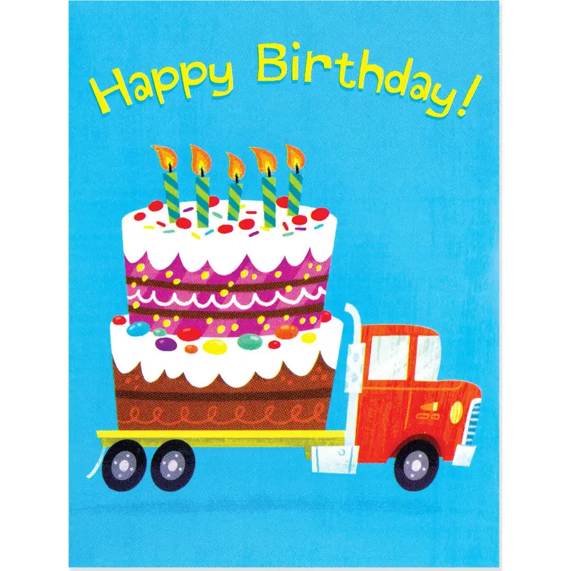 Truck With Cake Enclosure Card