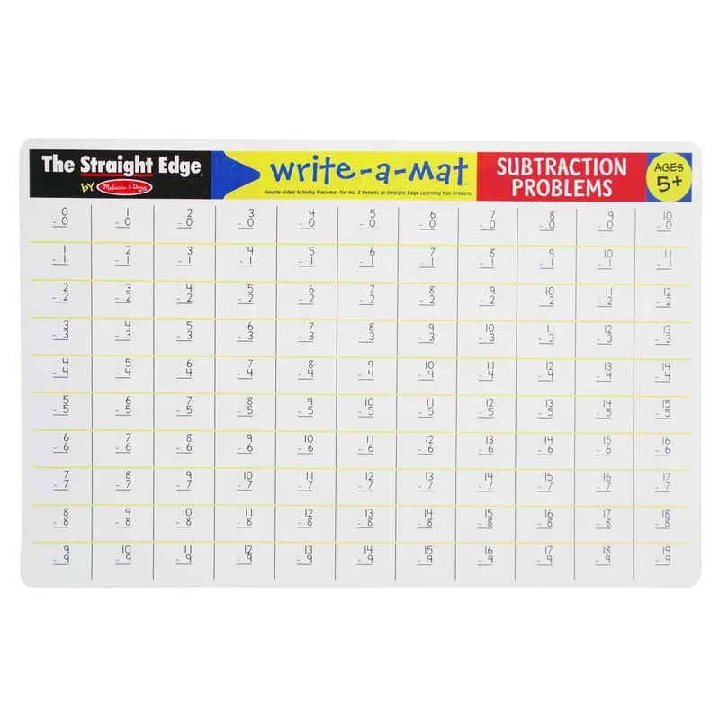 Subtraction Problems Write-A-Mat